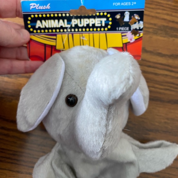 3 NWT Plush Animal Hand Puppets Dog Panda Bear Elephant - Picture 9 of 10